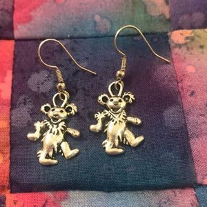 Grateful Dead Handmade Earrings, Dancing Bear, IKO